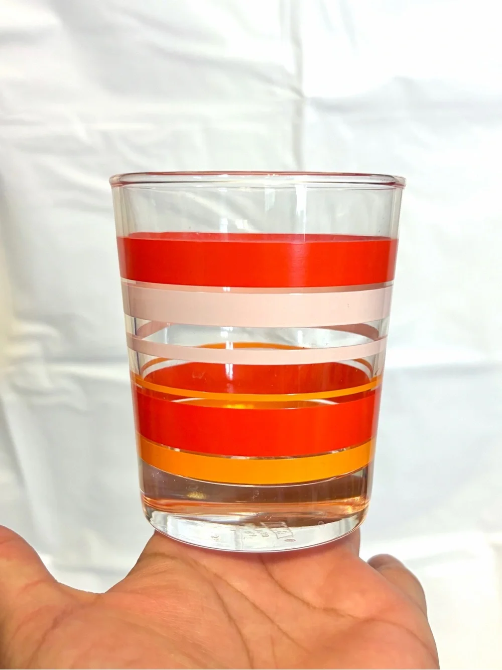 IKEA Paverka Mars Retro Mid Century Modern Striped Glass Cups 4 Pack‎ 60s Style